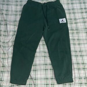 Jordan Forest Green Joggers with Red Logo